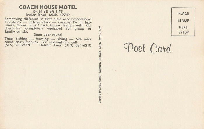 Coach House Motel (Waterway Inn) - Old Postcard